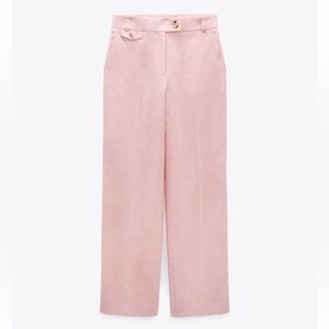 Zara Soft Pink Women's Linen Trousers